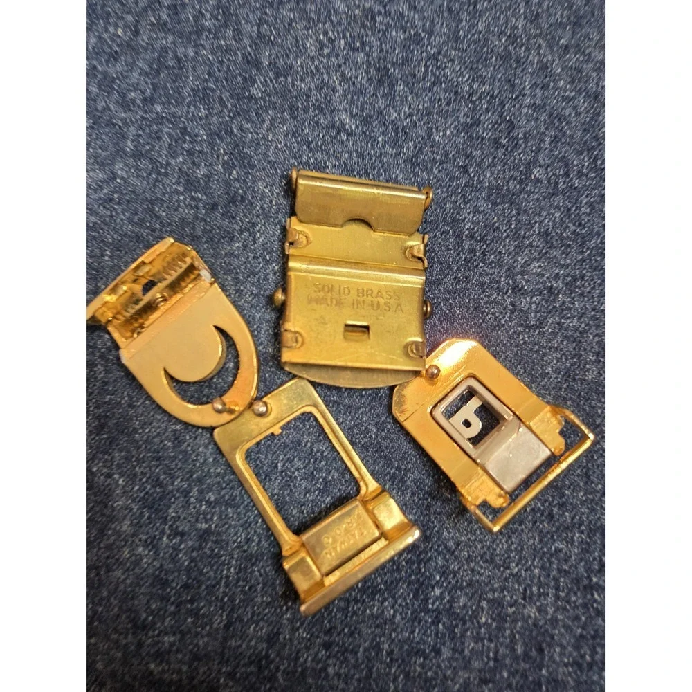 Vintage Lot of 4 Brass & Gold Belt Buckles - As-Is Fair Condition